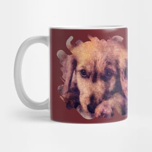 Golden Retriever Puppy Sketch Digital Art Mug